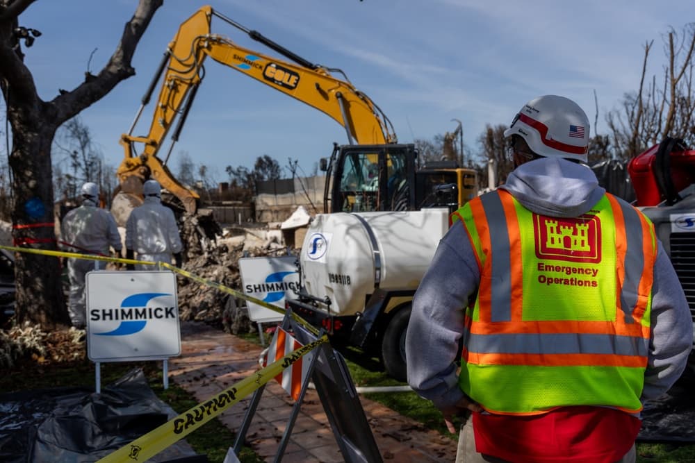A U.S. Army Corps of Engineers officer overseeing debris removal at destroyed Palisades properties